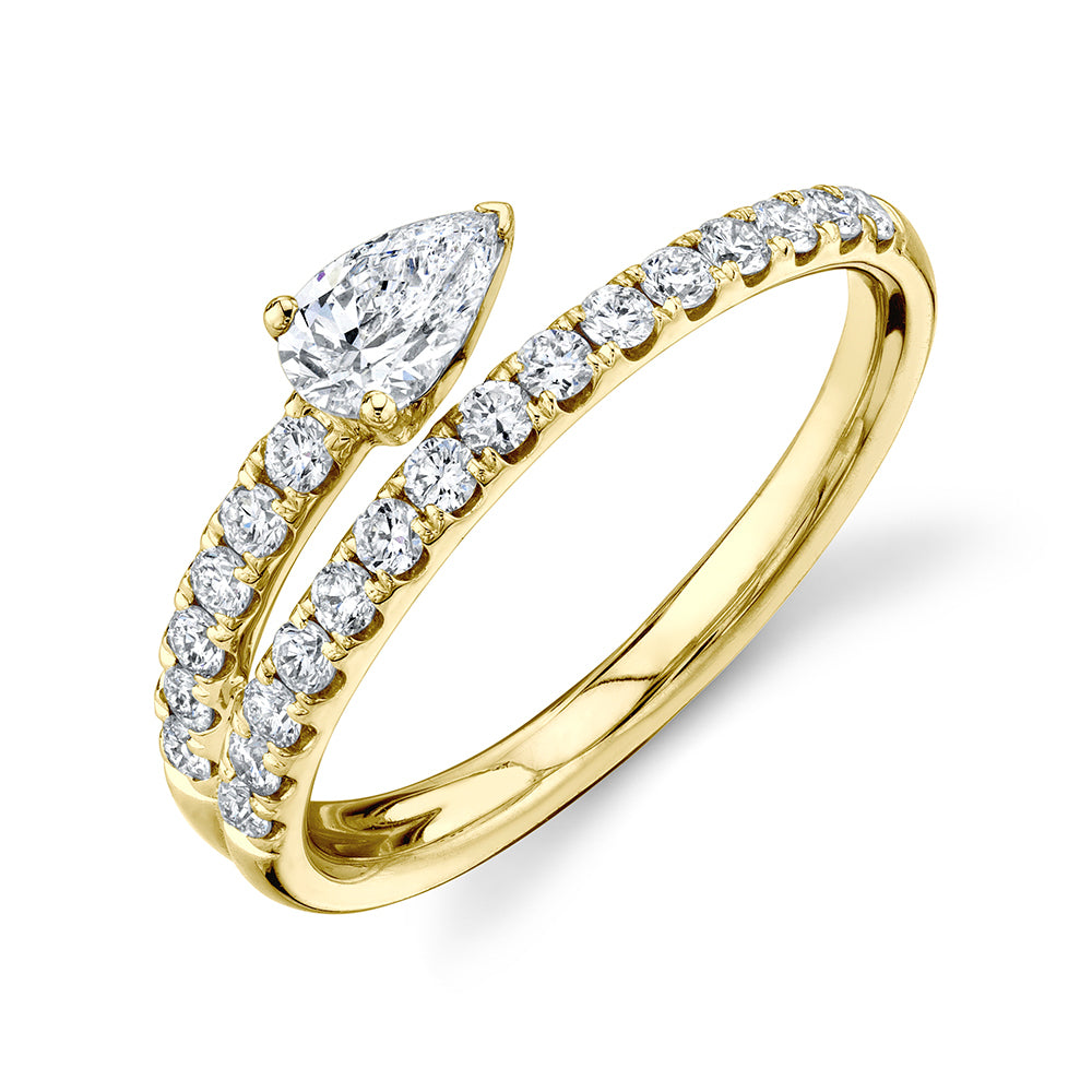 Pear + Pavé Wrap Ring - Pasha Fine Jewelry