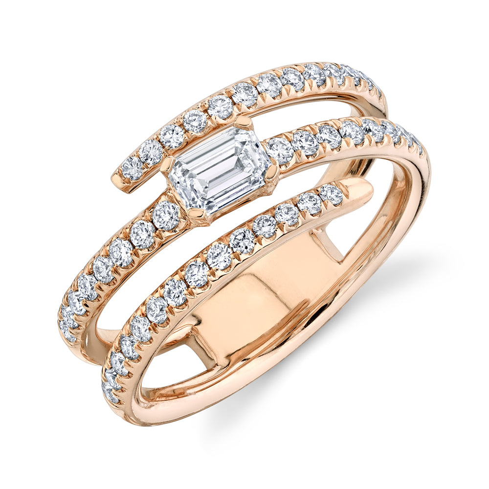 Emerald/Pavé Wrap Ring - Pasha Fine Jewelry