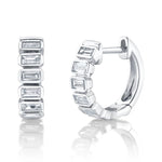 Emerald Bezel Huggie Earrings - Pasha Fine Jewelry