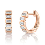 Emerald Bezel Huggie Earrings - Pasha Fine Jewelry