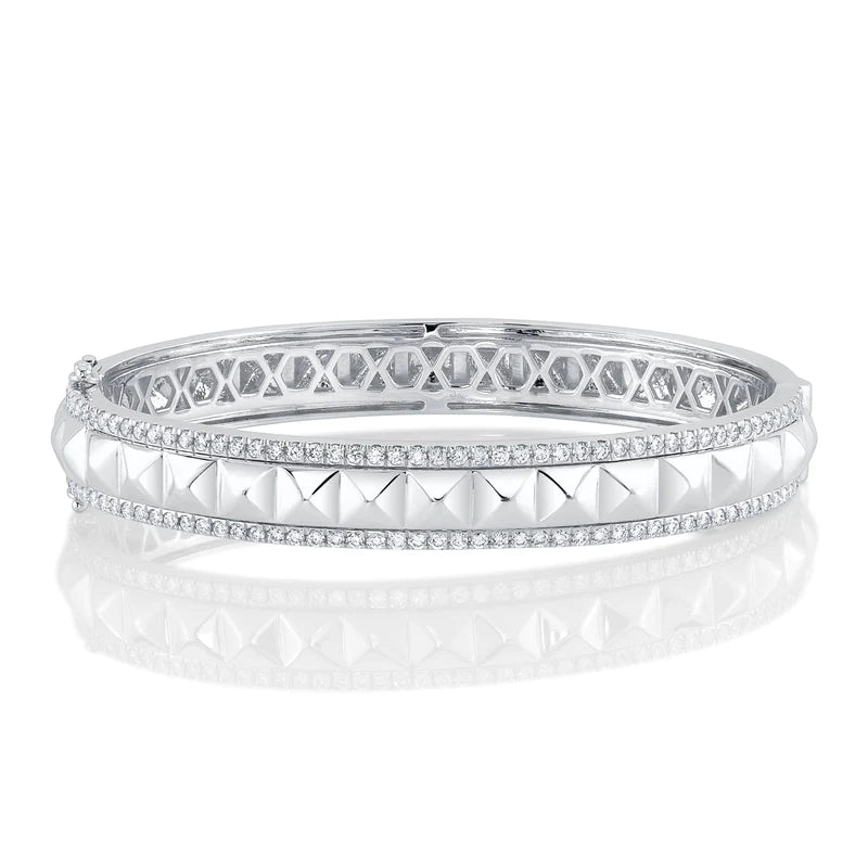 Stud+ Pavé Diamond Bangle - Pasha Fine Jewelry