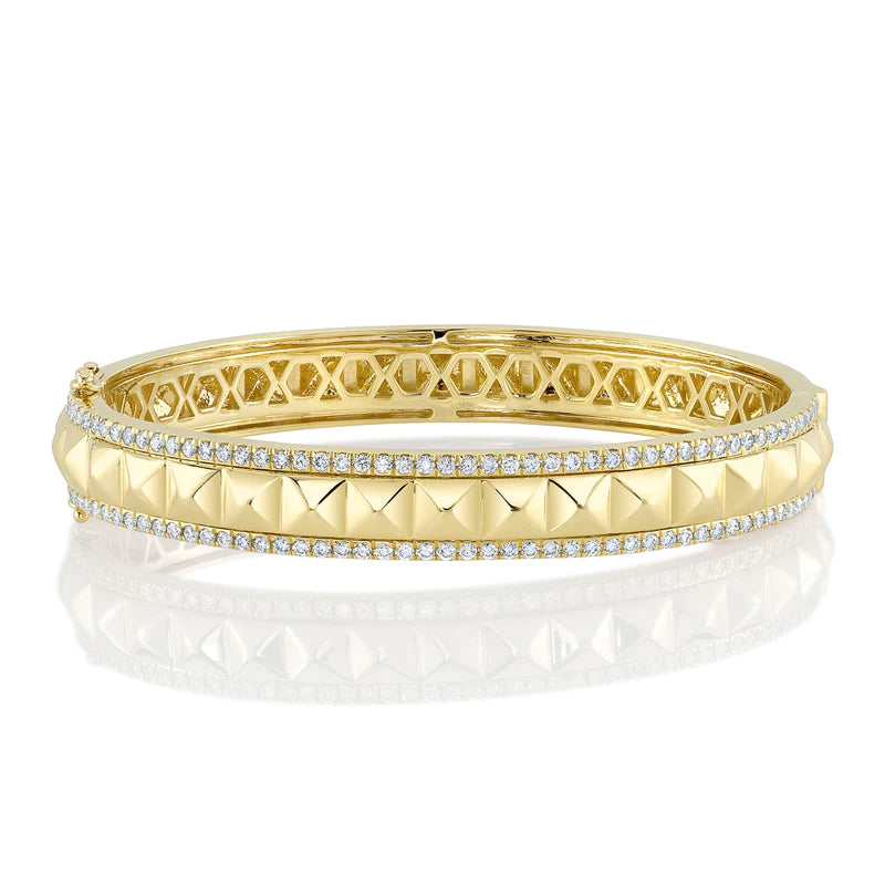 Stud+ Pavé Diamond Bangle - Pasha Fine Jewelry