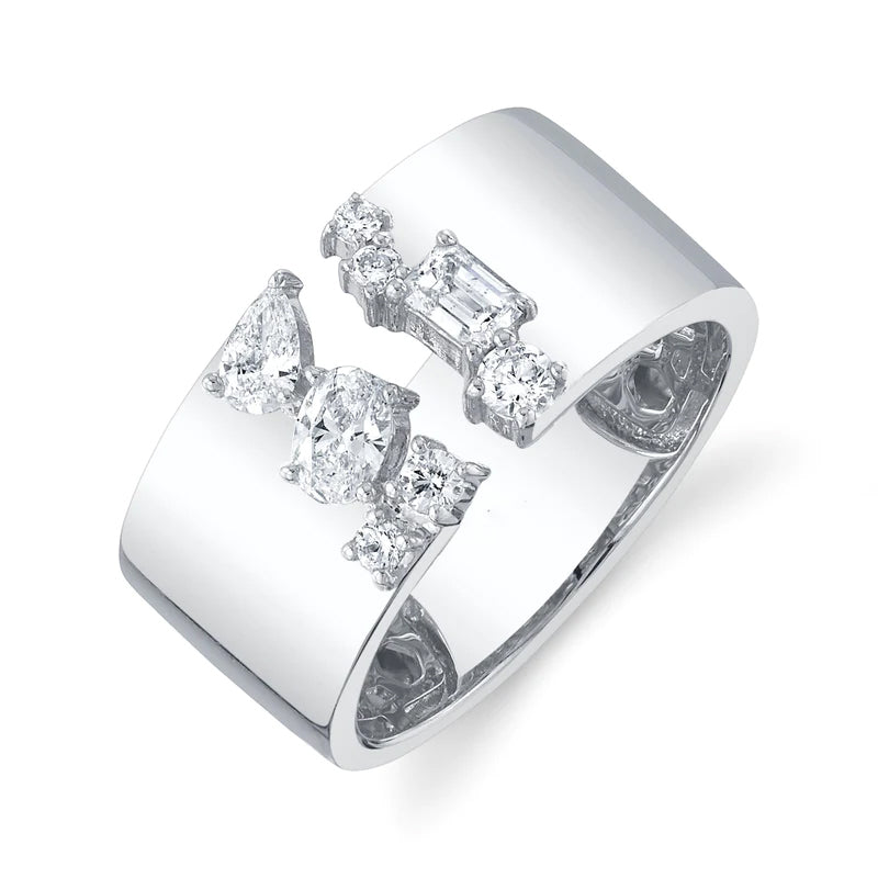 Mixed Diamonds Cigar Band - Pasha Fine Jewelry