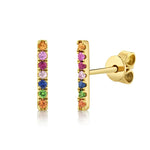 Multi-color Bar Studs - Pasha Fine Jewelry