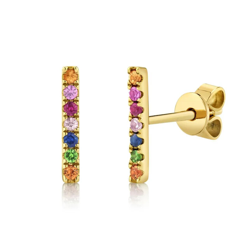 Multi-color Bar Studs - Pasha Fine Jewelry
