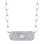 Diamond Baguette Paper Clip Necklace - Pasha Fine Jewelry
