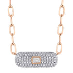 Diamond Baguette Paper Clip Necklace - Pasha Fine Jewelry
