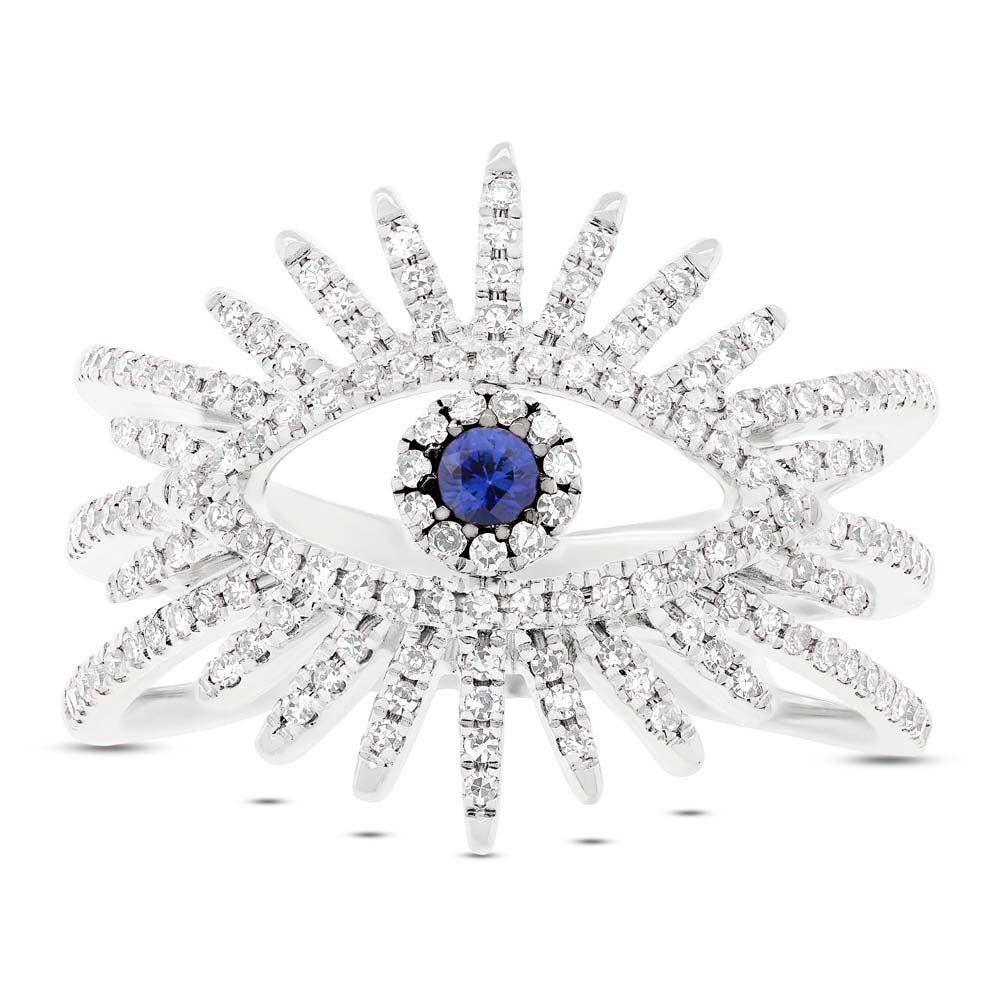 Sapphire + Diamond Evil Eye Ring - Pasha Fine Jewelry