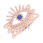 Sapphire + Diamond Evil Eye Ring - Pasha Fine Jewelry