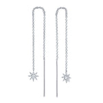 Pavé Starburst Ear Threader - Pasha Fine Jewelry