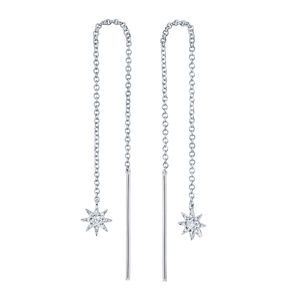 Pavé Starburst Ear Threader - Pasha Fine Jewelry