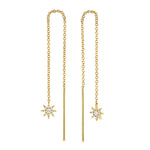 Pavé Starburst Ear Threader - Pasha Fine Jewelry