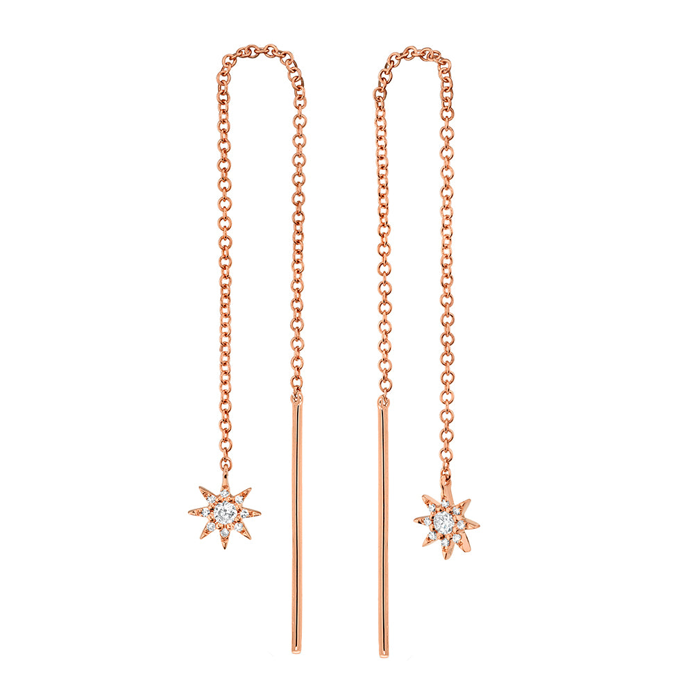 Pavé Starburst Ear Threader - Pasha Fine Jewelry