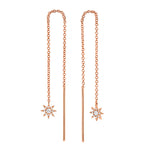 Pavé Starburst Ear Threader - Pasha Fine Jewelry
