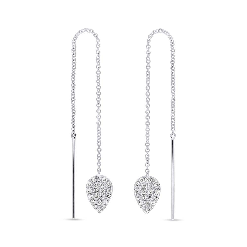 Pavé Pear Shape Ear Threader - Pasha Fine Jewelry