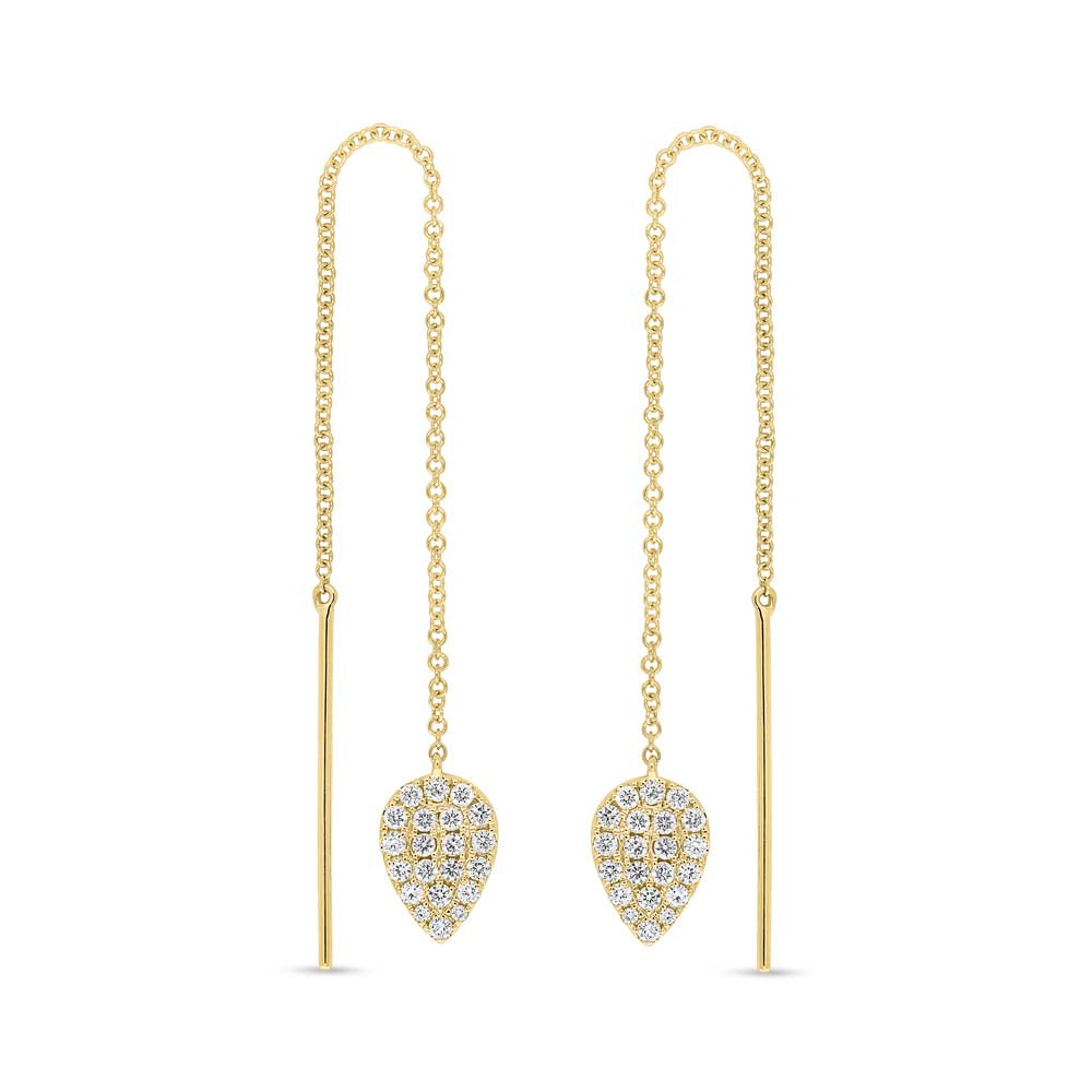 Pavé Pear Shape Ear Threader - Pasha Fine Jewelry