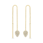 Pavé Pear Shape Ear Threader - Pasha Fine Jewelry