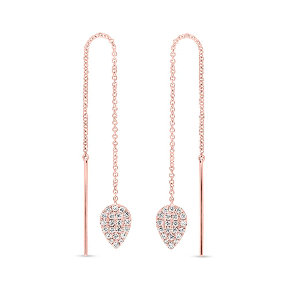 Pavé Pear Shape Ear Threader - Pasha Fine Jewelry
