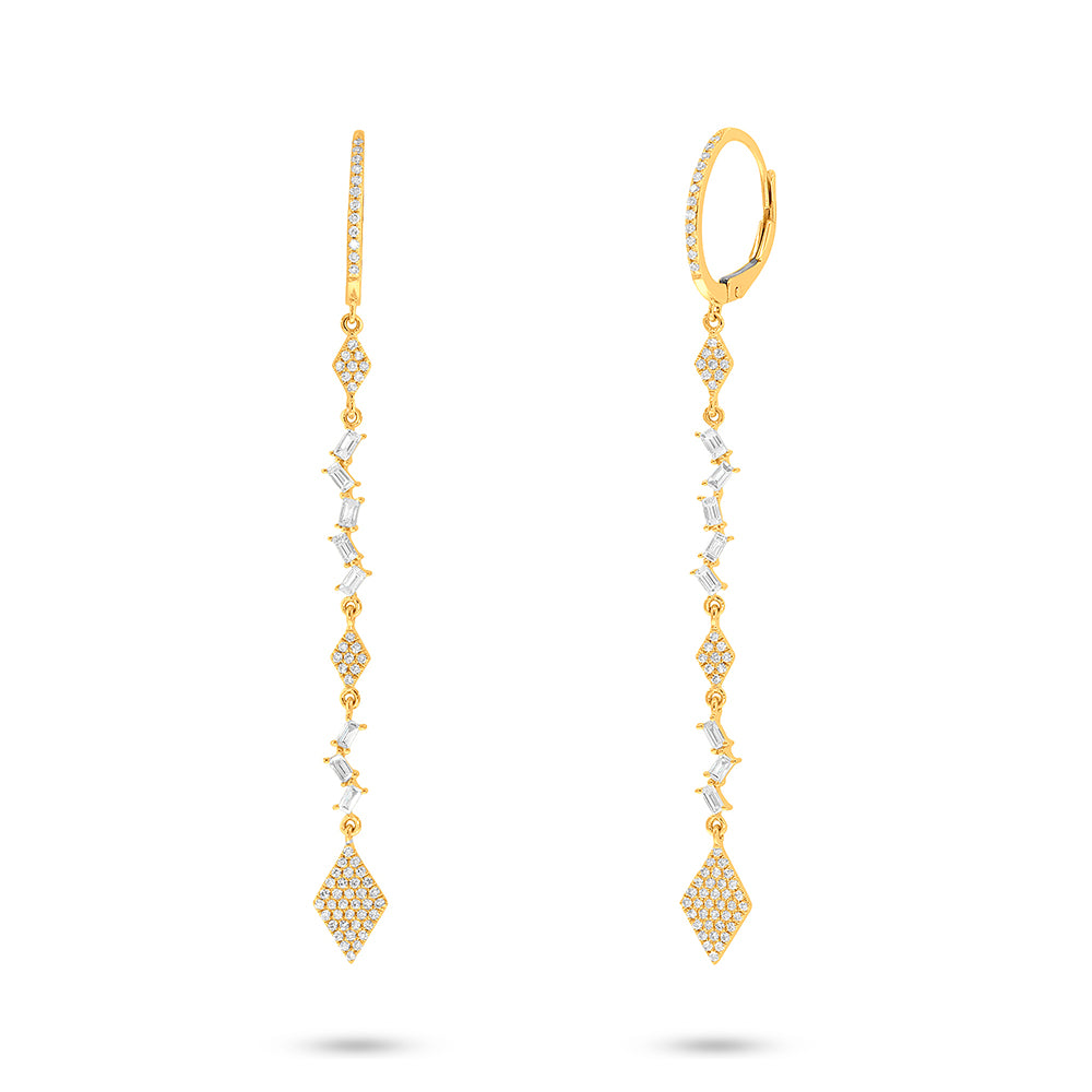 Diamond Baguette Drop Earrings - Pasha Fine Jewelry