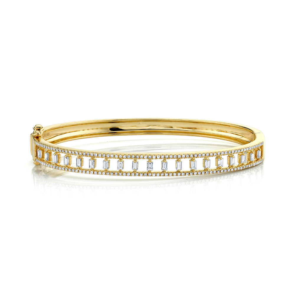 Baguette & Round Diamond Bangle - Pasha Fine Jewelry