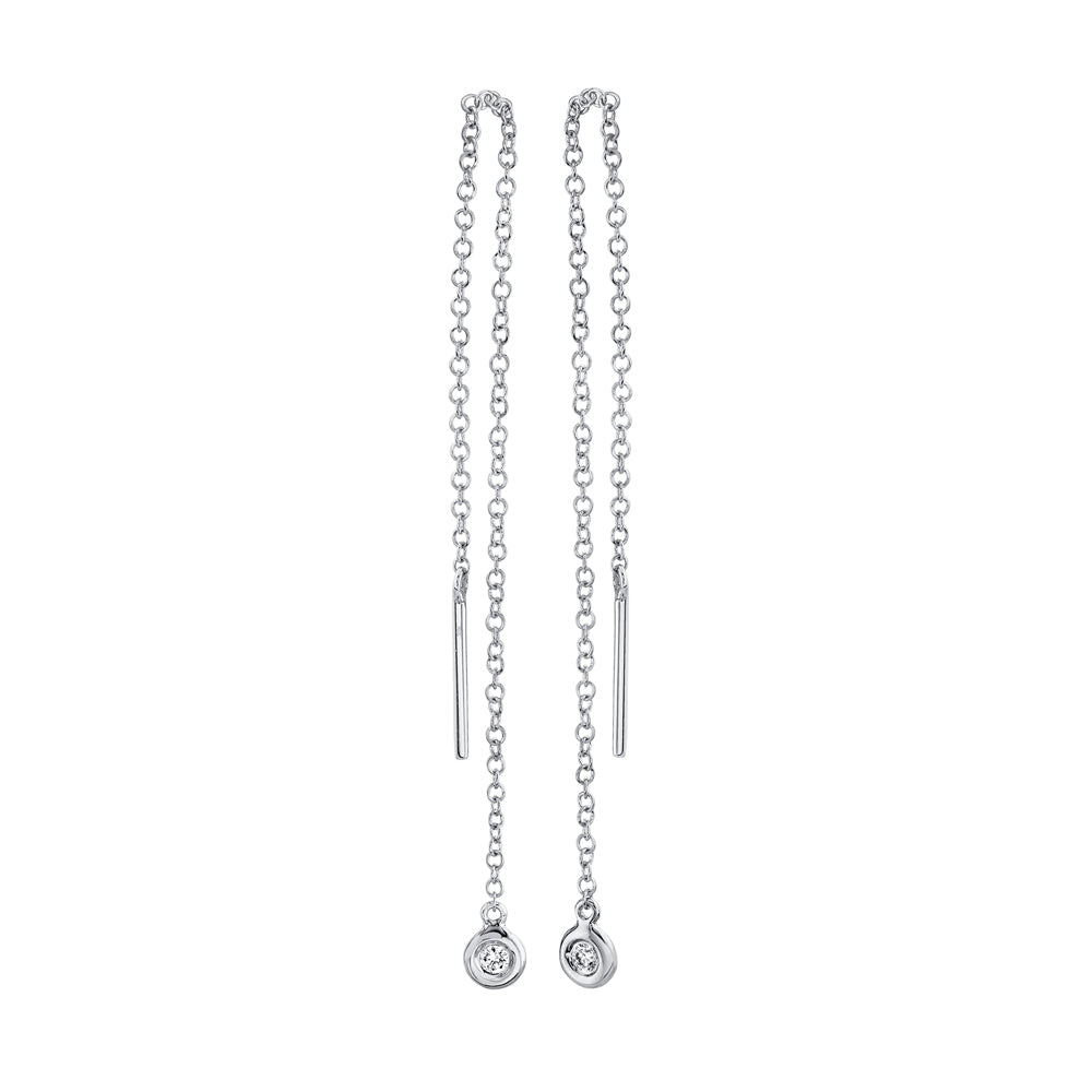 Diamond Bezel Ear Threader - Pasha Fine Jewelry