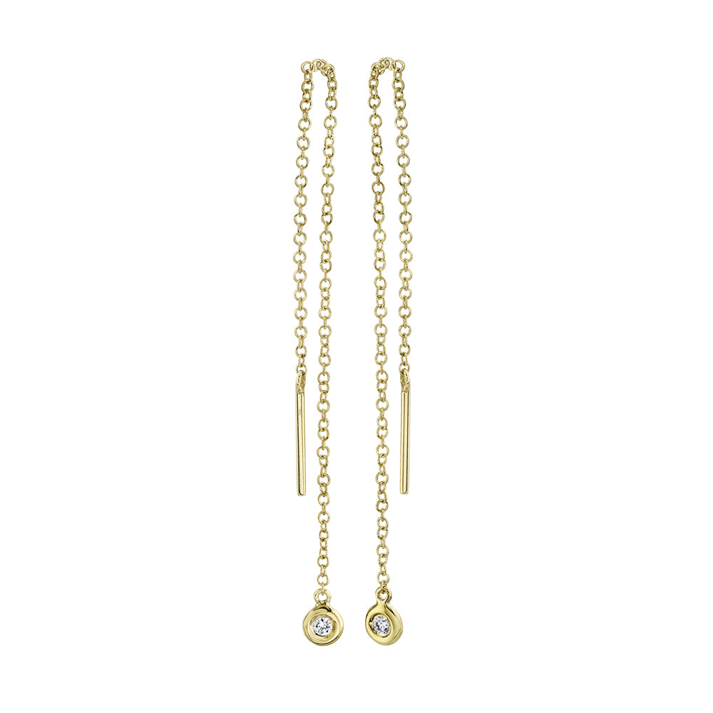 Diamond Bezel Ear Threader - Pasha Fine Jewelry