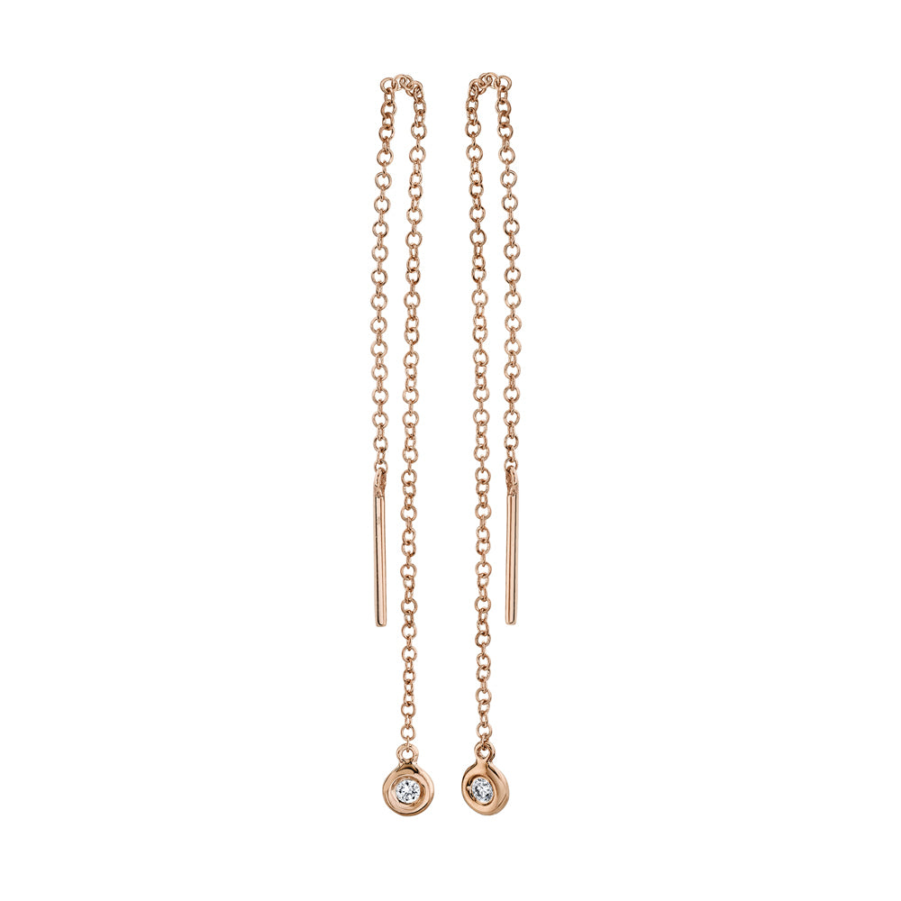 Diamond Bezel Ear Threader - Pasha Fine Jewelry