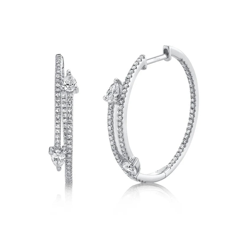 Pear Diamond Hoops - Pasha Fine Jewelry