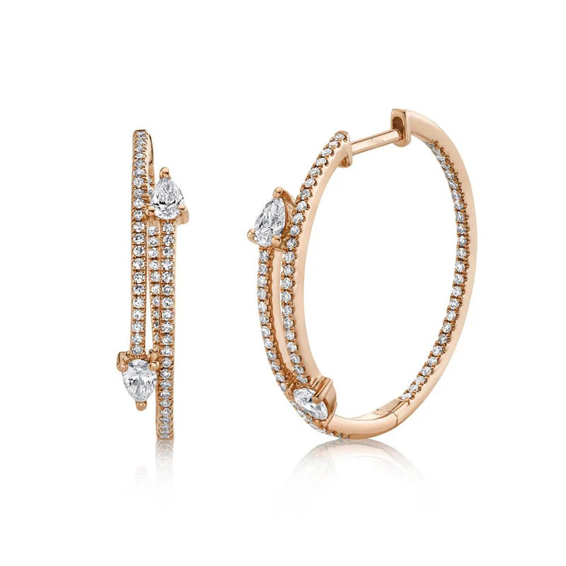 Pear Diamond Hoops - Pasha Fine Jewelry
