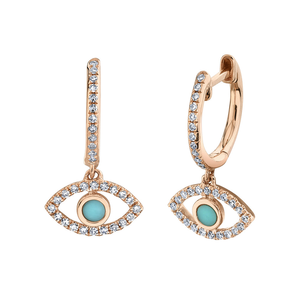 Evil Eye Huggies - Pasha Fine Jewelry