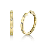 bezel set hoop earrings