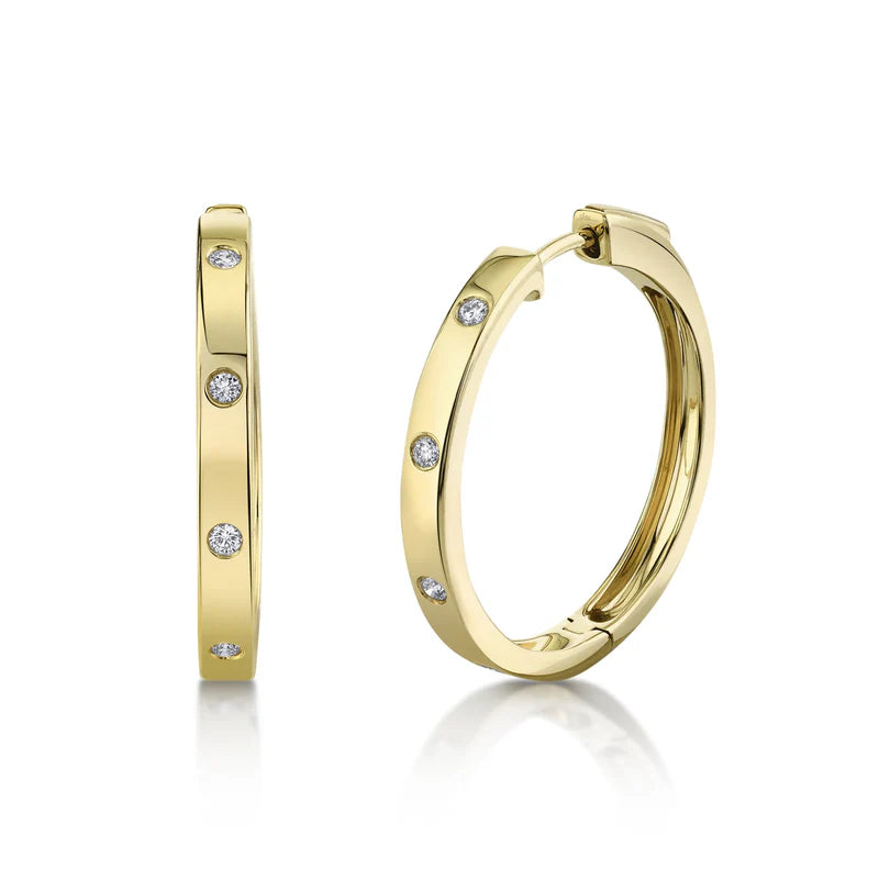 bezel set hoop earrings