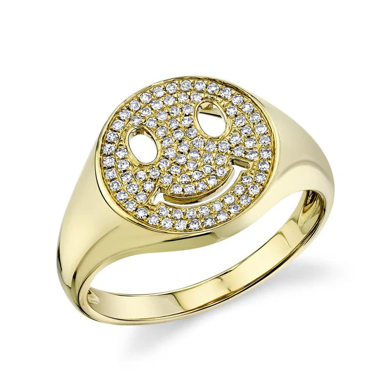 Smiley face Signet Ring 