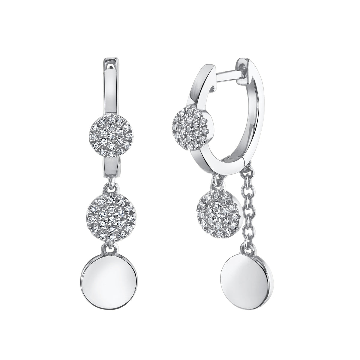 Pavé Drop Huggies - Pasha Fine Jewelry
