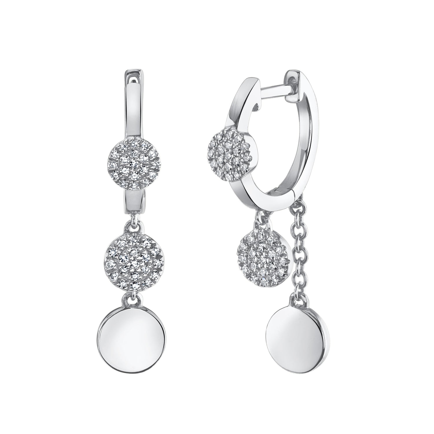 Pavé Drop Huggies - Pasha Fine Jewelry