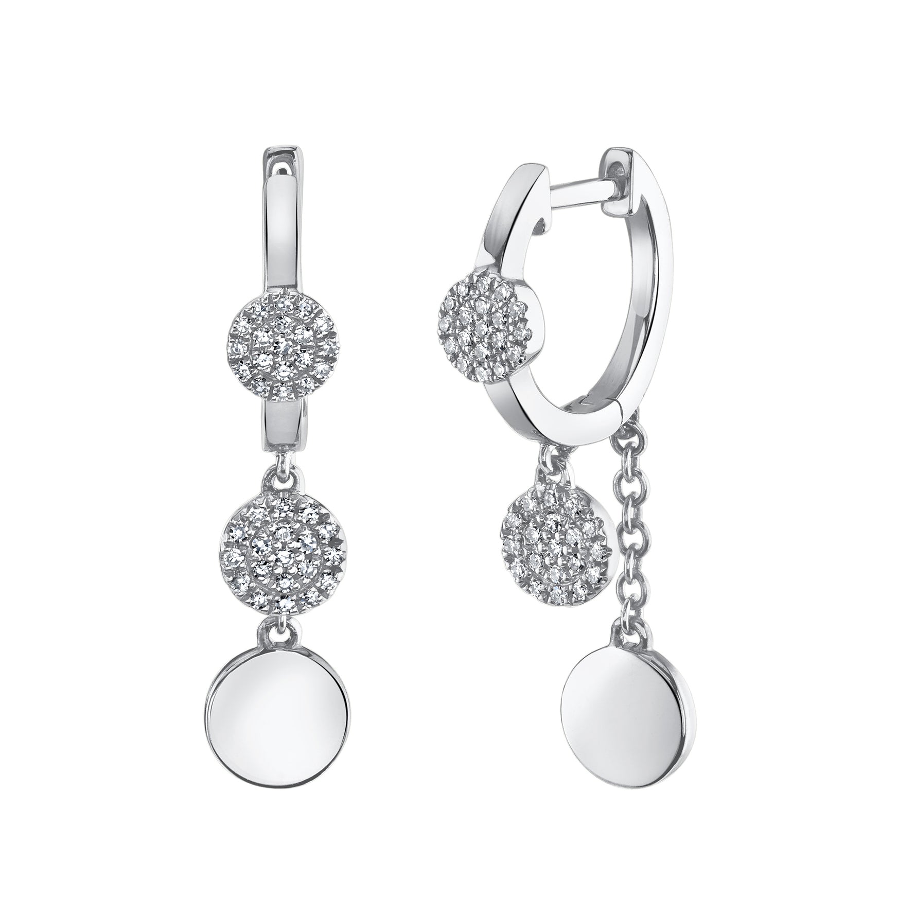 Pavé Drop Huggies - Pasha Fine Jewelry