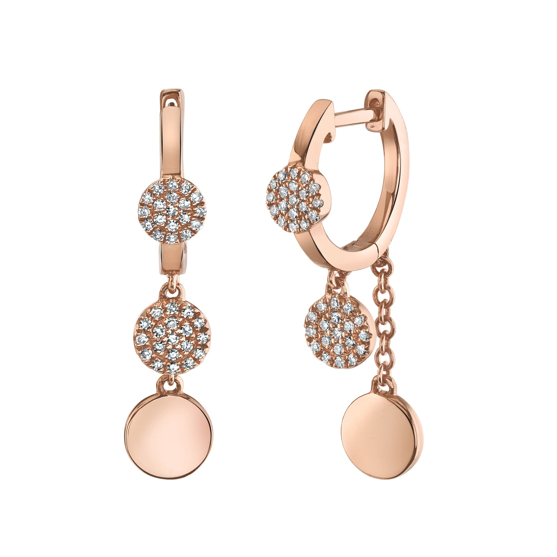Pavé Drop Huggies - Pasha Fine Jewelry