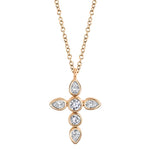 Pear and Round Diamond Bezel Cross - Pasha Fine Jewelry