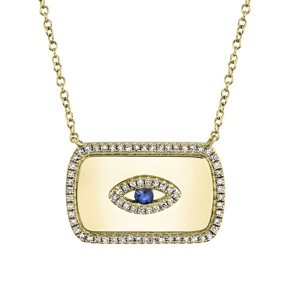 Evil Eye Tag Pendant - Pasha Fine Jewelry