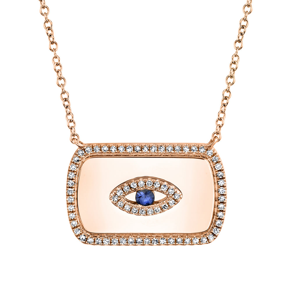 Evil Eye Tag Pendant - Pasha Fine Jewelry