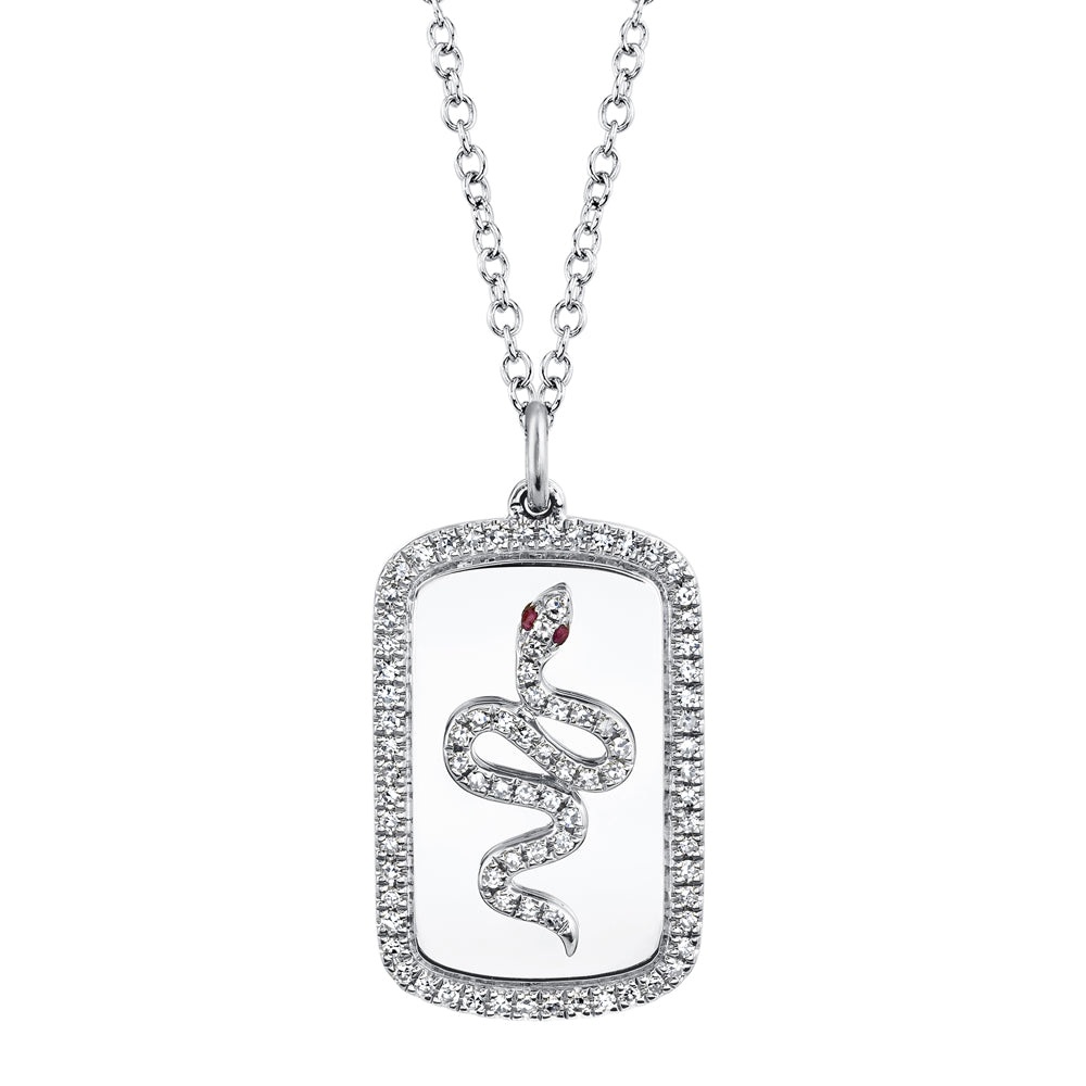 Diamond Snake Dog Tag - Pasha Fine Jewelry