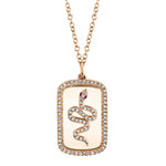 Diamond Snake Dog Tag - Pasha Fine Jewelry