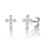 Bezel Cross Studs - Pasha Fine Jewelry