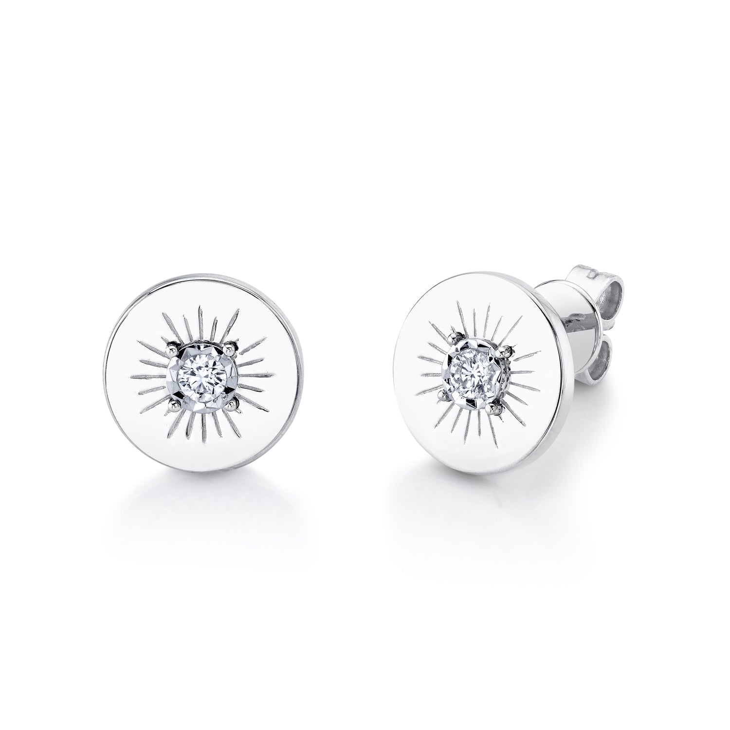 Diamond Disk Studs - Pasha Fine Jewelry