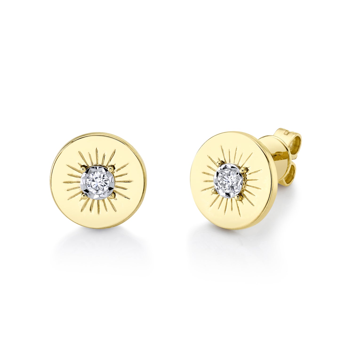 Diamond Disk Studs - Pasha Fine Jewelry