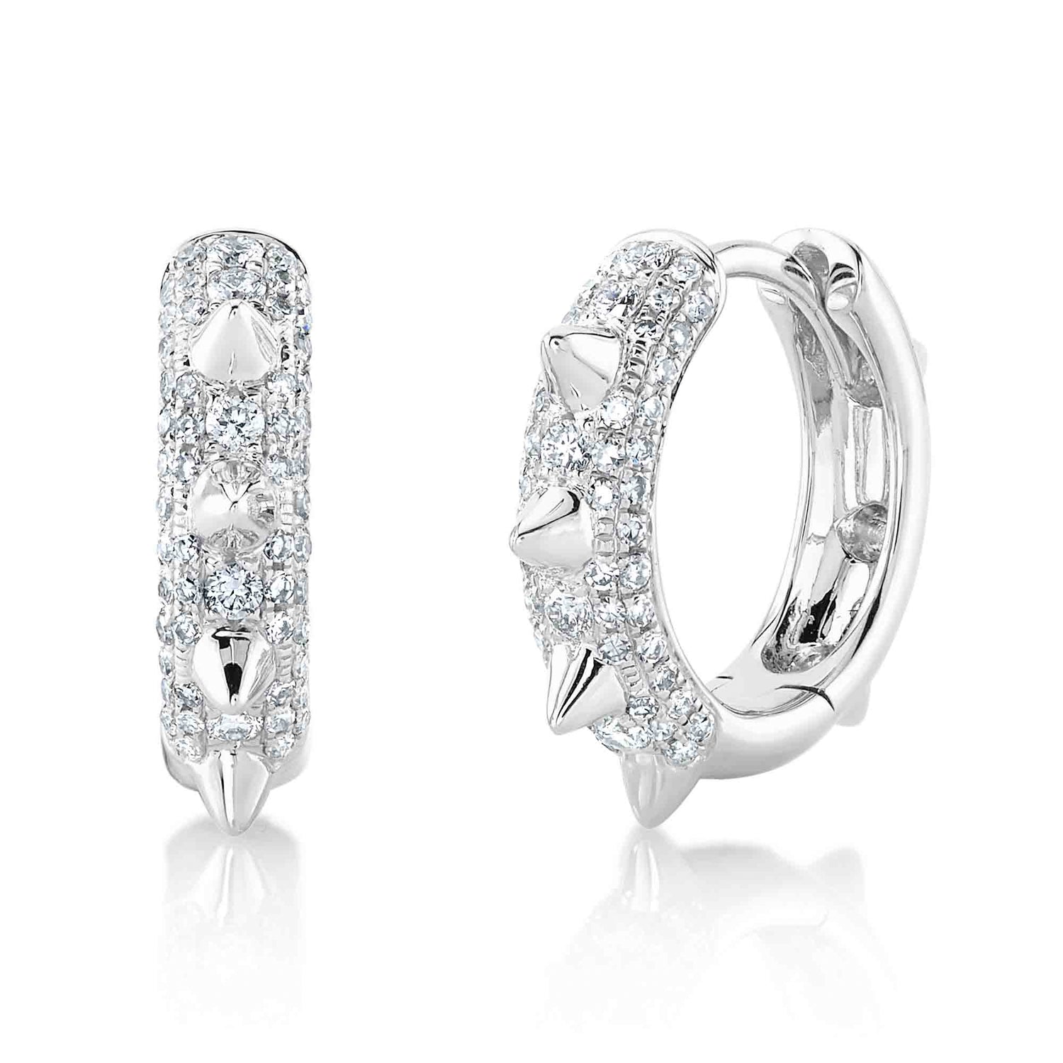 Diamond Spike Hoops - Pasha Fine Jewelry