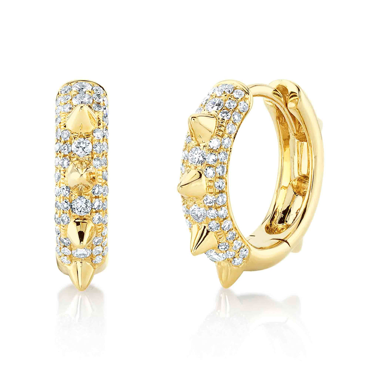 Diamond Spike Hoops - Pasha Fine Jewelry