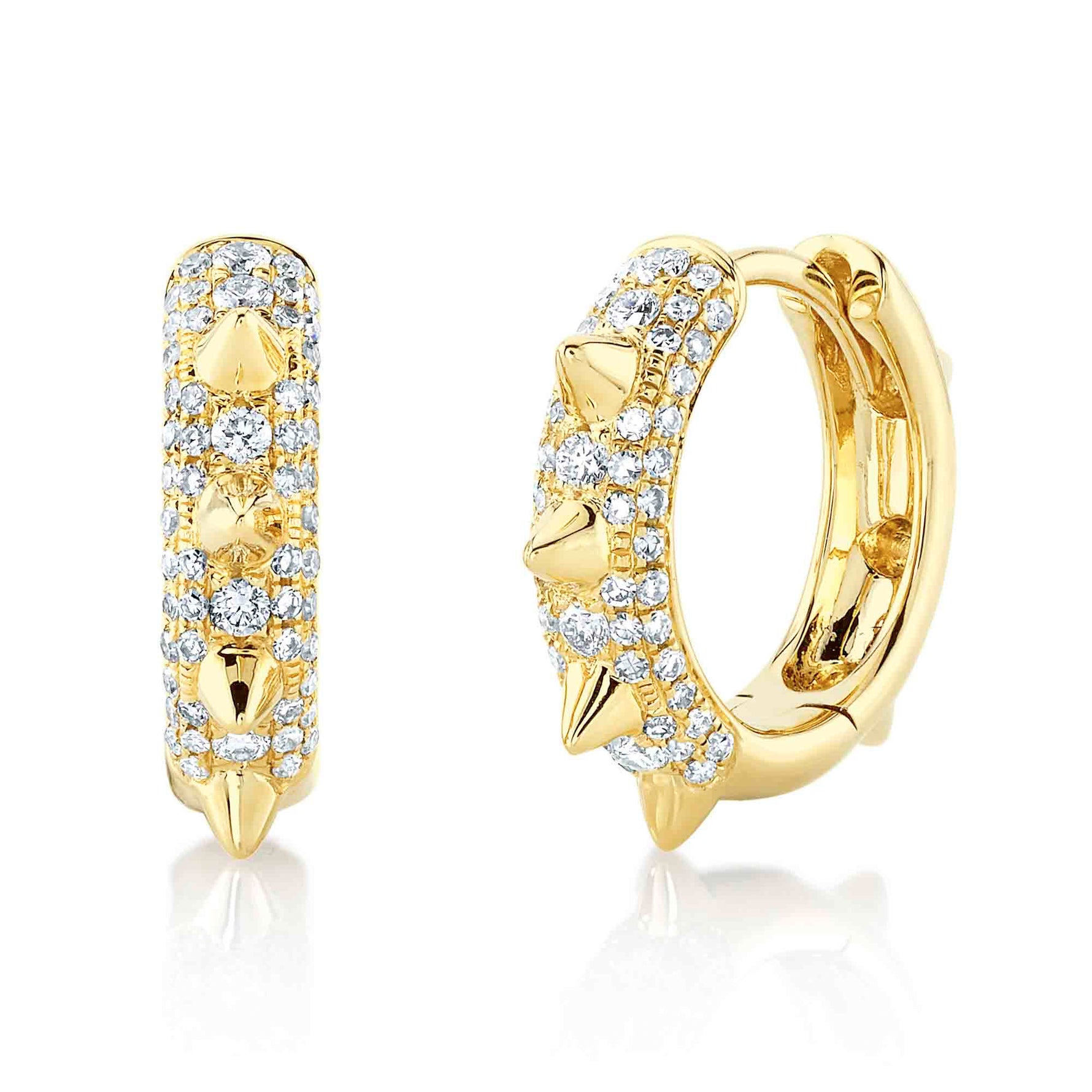 Diamond Spike Hoops - Pasha Fine Jewelry
