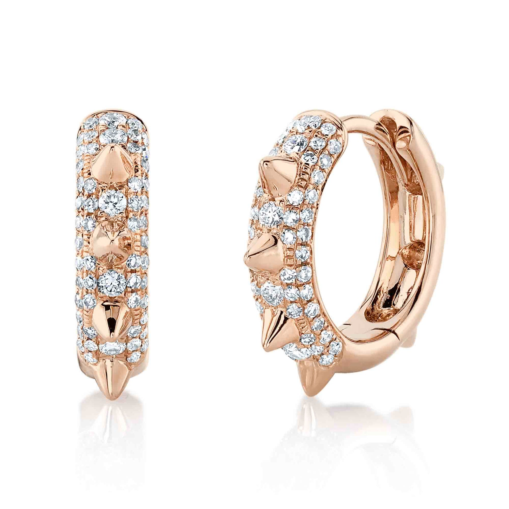 Diamond Spike Hoops - Pasha Fine Jewelry