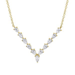 Pear Diamond V Necklace - Pasha Fine Jewelry